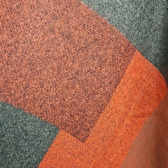 Lane Bryant Patchwork Colorblock Blanket Poncho Cape Fall Winter Orange … - Picture 6 of 7